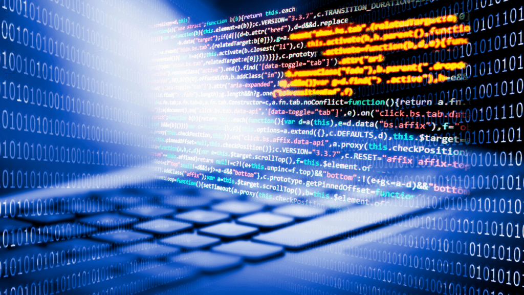 Tastatur mit überlagerter Programmiercode- und Binärzahlenprojektion